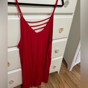Soft bright red romper